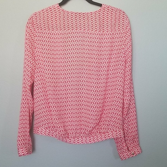 Worthington Feminine Office Wrap Front Surplice Long sleeve blouse large - Picture 9 of 9